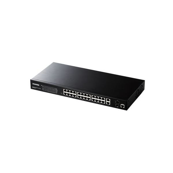 VIVOTEK AW-GEV-284C-370 24ポート Smart PoEスイッチ (24P GbE PoE +4P GbE (RJ45x2+SFPx2))(PoE+対応) AWGEV284C370