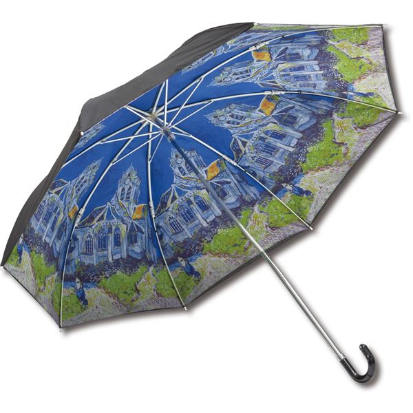 ユーパワー 名画折りたたみ傘 晴雨兼用 ゴッホ「オーヴェルの教会」 ( 掃除用品 文房具・事務用品 生活雑貨 オフィス用品 日用品雑貨 日用消耗品 文房具 お掃除 )