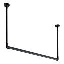 30017003 ハンギングバー H1 天井付 Cタイプセット ブラック 約W1400mm×H450mm ( 掃除用品 文房具・事務用品 生活雑貨 オフィス用品 日用品雑貨 日用消耗品 文房具 お掃除 )
