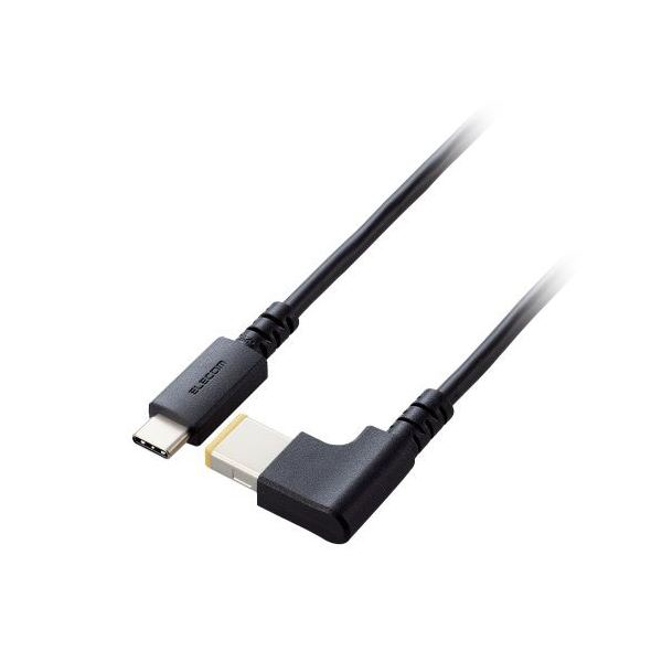 ELECOM エレコム PC機器 ノートPC用充電ケーブル （USB Type-C / DC角コネクター / 100W） ブラック DC-PDLE20BK