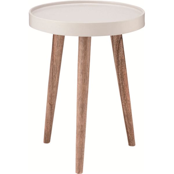 トレーテーブル 小 約φ35×H45cm ホワイト 組立式