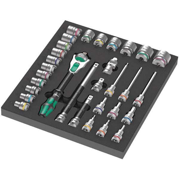 WERA ヴェラ 31点組 1 / 2DR ラチェットレンチ Zyklop Speed ソケットアタッチメント セット フォームインサート付 150112 工具 工事 DIY 工具 工具セット