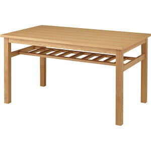 ダイニングテーブル リビングテーブル 幅135cm 4人掛け ナチュラル 棚付き 木製 単品 Coling コリング リビング ダイニング