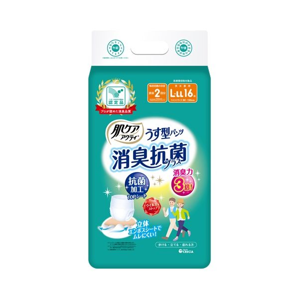 日本製紙クレシア 肌ケアアクティうす型パンツL-LL16枚1P