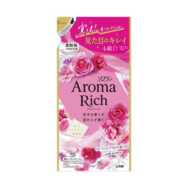 ライオン ソフランアロマリッチ キャサリン つめかえ用 380mL 1パック 【×5セット】 【お徳用 まとめ買い お買い得 業務用 割引 セット販売】 （ 掃除用品 文房具・事務用品 生活雑貨 オフィス用品 日用品雑貨 日用消耗品 文房具 お掃除 ）
