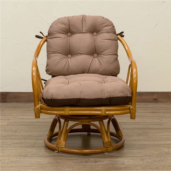 ラタン クッションリバーシブル回転座椅子 HN(ハニー) 組立品
