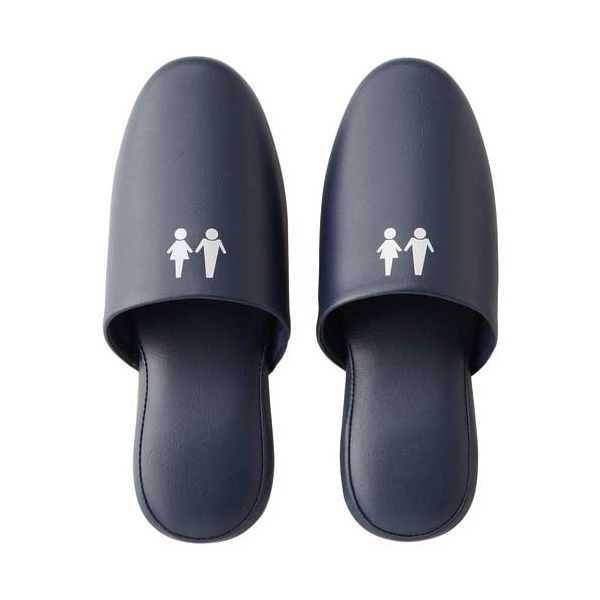 【まとめ買い セット販売】 トイレスリッパ L ネイビー ピクトグラム柄 【×2セット】