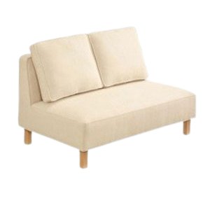 ゆったりくつろげるコーナーソファ 2人掛肘なしタイプ アイボリー