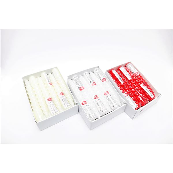 6インチ スパイラルキャンドル 【12本セット 赤】 長さ約15cm 燃焼約4h 『シュリンク』 〔イベント バースデー〕