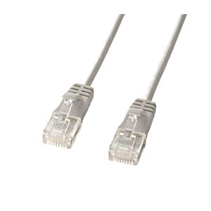 【まとめ買い 5個セット】 サンワサプライ カテゴリ6準拠極細 LANケーブル (ライトグレー、2m) KB-SL6-02 【×5セット】 【お徳用 まとめ買い お買い得 業務用 割引 セット販売】