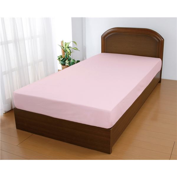 ベッドシーツ / ボックスシーツ 【ピンク セミダブルサイズ×1枚】 幅120cm 全周ゴム付き 洗える 綿100..