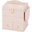 コスメボックス メイクボックス 約幅26cm ピンク 木製 ミラー バタフライ式 ミニテーブル 引き出し付き ベッドルーム リビング