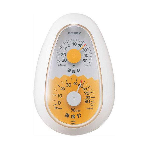 【セット販売】EMPEX 温度・湿度計 起き上がりこぼし 温度・湿度計 TM-2321 ホワイト【×5セット】