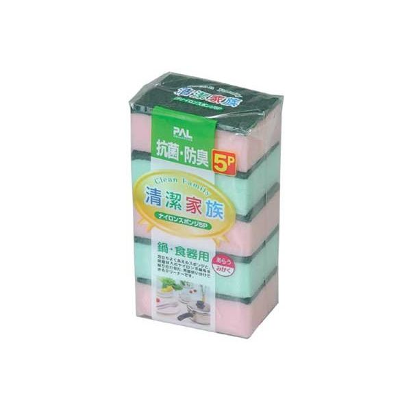 CFナイロンスポンジ（5P） 【12個セット】 30-259 キッチン 食器 たわし スポンジ ブラシ
