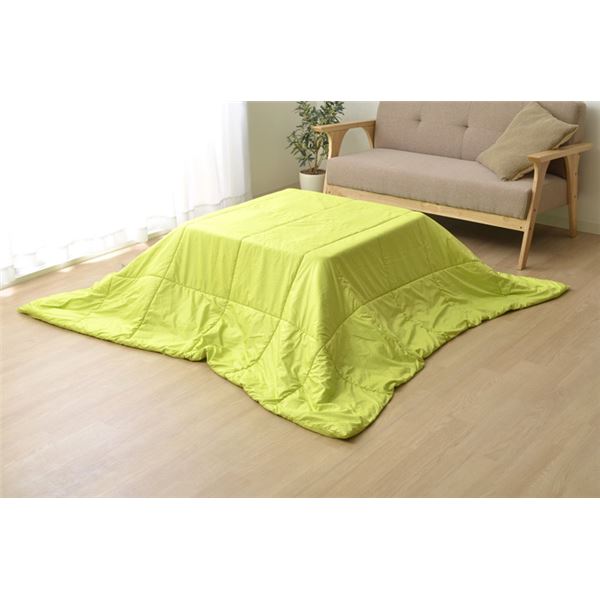 【こたつ掛け布団 掛け布団 単品】 軽量コンパクト こたつ布団 【ライトグリーン 約185cm×185cm】 正方形 洗える 収納便利 アウトドア対応 〔リビング ダイニング 和室 冬 こたつ 〕
