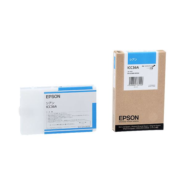 EPSON 純正品 エプソン PX-P / K3インクカートリッジ シアン 110ml ICC36A 1個 【×6セット】 【お徳用 まとめ買い お買い得 業務用 割引 セット販売】 プリンタ PCサプライ・消耗品 プリンター・FAX用インク インク インクカートリッジ トナー エプソン(EPSON)用