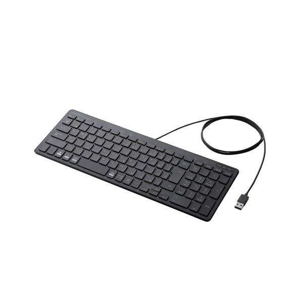 ELECOM エレコム PC機器 有線コンパクトキーボード / パンタグラフ式 / 薄型 / ブラック TK-FCP097BK