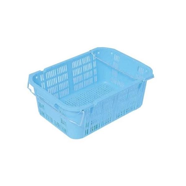 プラスケット / 網目ボックス 【No.250 金具付き】 ブルー スタッキング金具使用時：段積み可