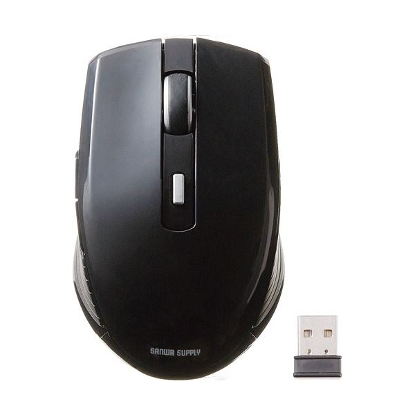 TANOSEE 【お徳用セット】 TANOSEE サンワサプライ ブルーLEDワイヤレスマウス （5ボタン） ブラック MA-TMWBL10BK 1個 【×5セット】 【お徳用 まとめ買い お買い得 業務用 割引 セット販売】