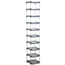 【6個セット】 スリムシューズラック / 靴収納棚 【10段 グレー】 幅29.7cm×奥行30.5cm×高さ166cm 日本製 【お徳用 まとめ買い お買い得 業務用 割引 セット販売】