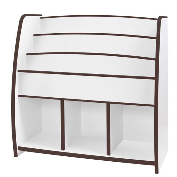 子供用 マガジンラック / 雑誌収納 【幅92.7cm ブラウン】 日本製 高耐久 知育家具 EVAキッズシリーズ 【完成品】 子供部屋 こども キッズルーム キッズ 子供 インテリア 家具 収納家具 子供用家具 絵本ラック