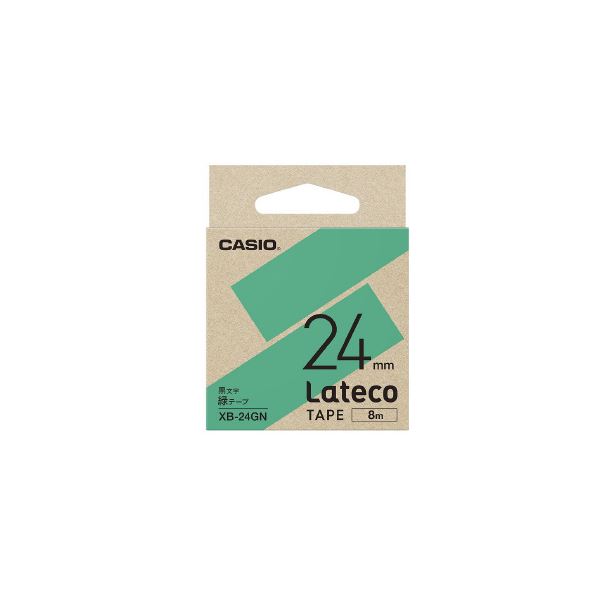 カシオ計算機 ラテコ専用テープ 24mm 緑に黒文字 XB-24GN 【×10セット】 【お徳用 まとめ買い お買い得 業務用 割引 セット販売】 日用品雑貨・文房具・手芸 文房具・事務用品 文具 オフィス用品 文房具 事務用品 ラベルシール・プリンタ