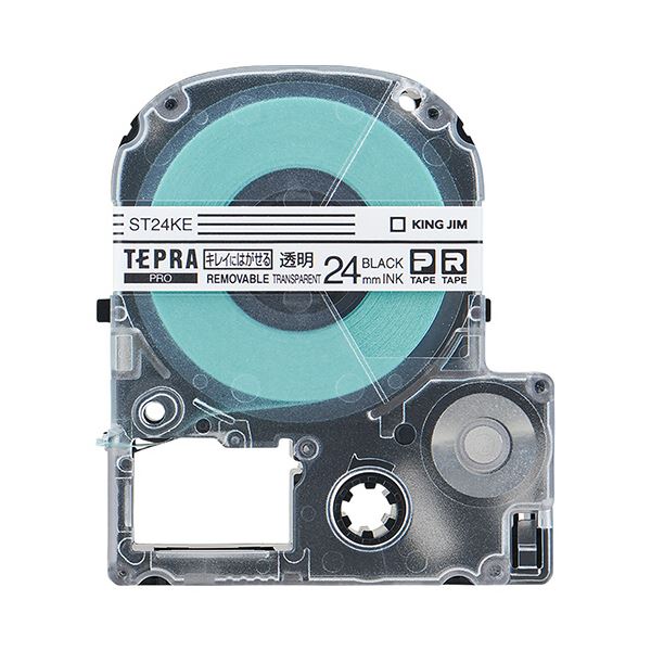 【キングジム 事務用品 KING JIM 文具 オフィス用品 文具】 テプラ PROテープカートリッジ キレイにはがせるラベル 24mm 透明 / 黒文字 ST24KE 1個 【×10セット】 【 まとめ買い お買い得 業務用 割引 オフィス用品 文房具 事務用品】 ラベルシール・プリンタ