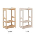【 キッズ家具 子供部屋 】 子供用 ハンガーラック / 衣類収納 【ホワイト】 幅52.5cm 木製 フック付き 『天然木ジュニアシリーズ』 【組立品】|詳細画像