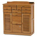 桐製 FAX台 / 電話台 【ライトブラウン 幅76×奥行32×高さ83cm】 木製 引き出し付き 〔リビング ダイニング 廊下 玄関〕 (メーカー名:萩原)