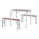 折りたたみテーブル 幅90cm ベンチ付き フォールディングテーブル＆ベンチセット 組立品 キャンプ バーベキュー アウトドア