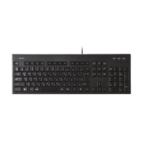 バッファロー USB接続有線フルキーボード 丸洗い対応 ブラック BSKBU310BKZ 1台