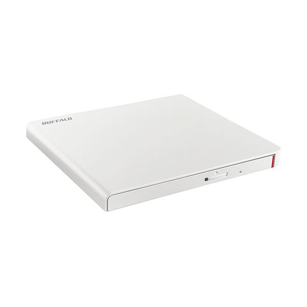 バッファロー USB2.0用ポータブルDVDドライブ 軽量コンパクトタイプ 書き込みソフト付属 Windows / Mac両対応 ホワイトDVSM-PLV8U2-WHB 1台