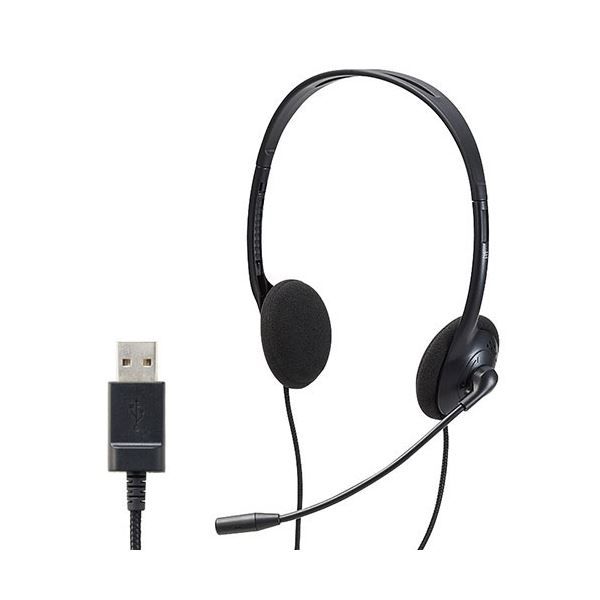 ELECOM エレコム PC機器 ヘッドセット 子供専用 小学生 回転式マイクアーム USB 両耳 安全音量低減 サイズ調整機能付き ブラック HS-KD03UBK
