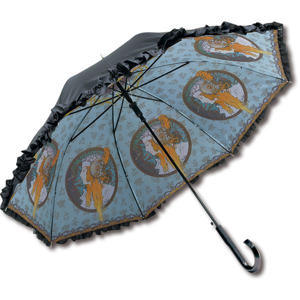 ユーパワー 名画 フリルジャンプ傘 晴雨兼用 〜ミュージアムアートコレクション〜 ミュシャ 「ブロンド」 ( 掃除用品 文房具・事務用品 生活雑貨 オフィス用品 日用品雑貨 日用消耗品 文房具 お掃除 )