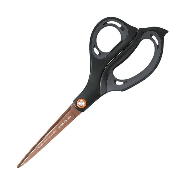 KOKUYO コクヨ ハサミ(エアロフィット ・ スペリオ) チタン ・ グルーレス刃 刃渡り87mm ハサ-PH240D 1本 【×10セット】 【 セット販...