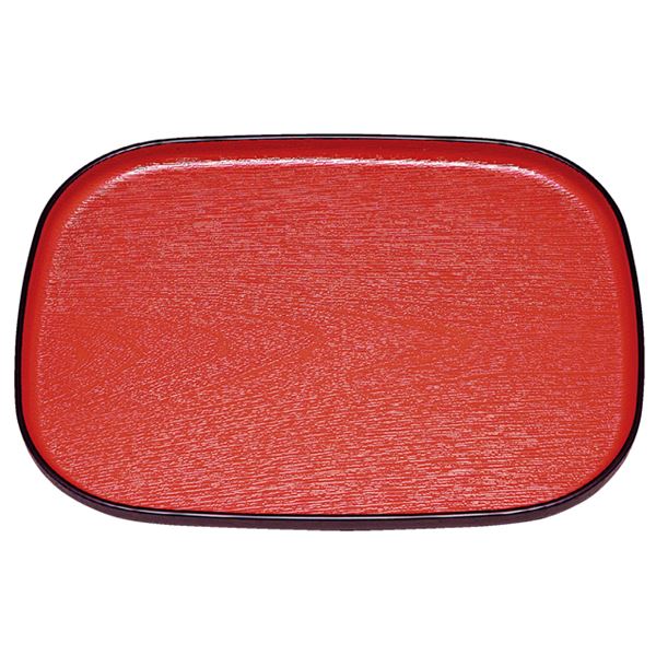 尺4 大寿木目小判盆 / トレー　お盆 【朱天黒SL】 420mm×318mm×24mm 日本製 〔和食 レストラン 居酒屋 店舗 飲食店 給仕 業務用 お店 配膳 食堂 トレイ 〕 キッチン 食器 キッチン用品 飲食店 料理