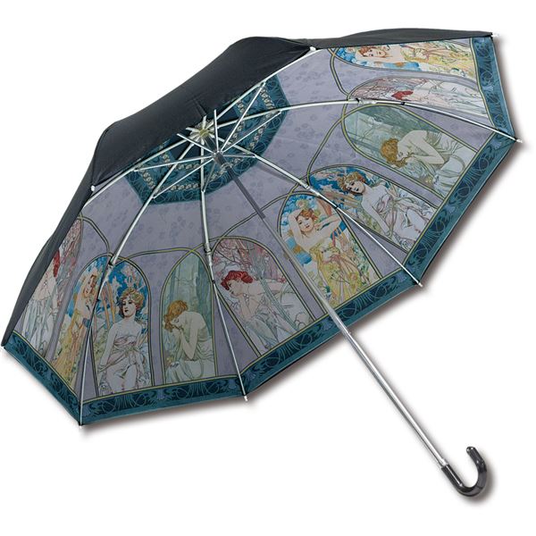 ユーパワー 名画 折りたたみ傘 晴雨兼用 ～ミュージアムアートコレクション～ ミュシャ 「時の流れ」 傘 折りたたみ傘