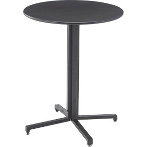 サイドテーブル ミニテーブル 幅60cm ブラック 円形 スチール アジャスター カフェテーブル 組立品 リビング 店舗 ショップ