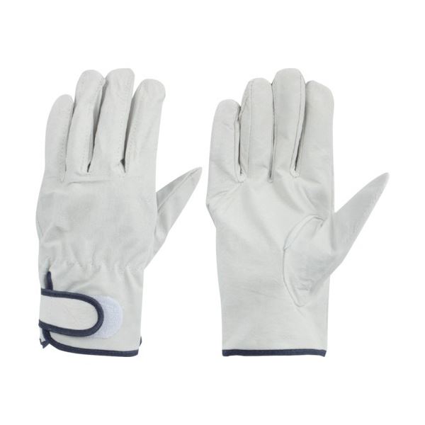 東和コーポレーション 豚革 クレスト マジックテープ付 L ホワイト 486-L 1双 【×5セット】 【お徳用 まとめ買い お買い得 業務用 割引 セット販売】 （ 掃除用品 文房具・事務用品 生活雑貨 オフィス用品 日用品雑貨 日用消耗品 文房具 お掃除 ）