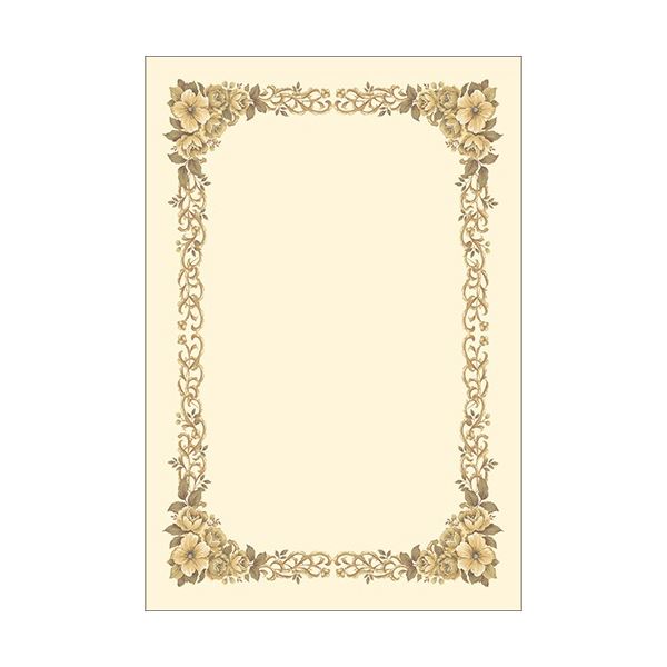 【お徳用セット まとめ買い 割安 割引 セット販売】 ササガワ タカ印 洋柄賞状用紙 はがきサイズ タテヨコ兼用 10-247 1セット(50枚：10枚×5パック) 【×3セット】