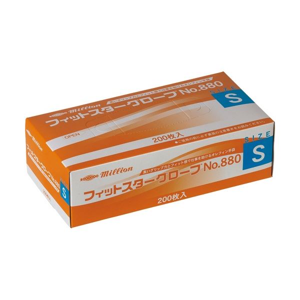 共和 ミリオン フィットスターグローブ No.880 パウダーフリー S LH-880-S 1箱 （200枚） 【×3セット】 【お徳用 まとめ買い お買い得 業務用 割引 セット販売】 （ 掃除用品 文房具・事務用品 生活雑貨 オフィス用品 日用品雑貨 日用消耗品 文房具 お掃除 ）