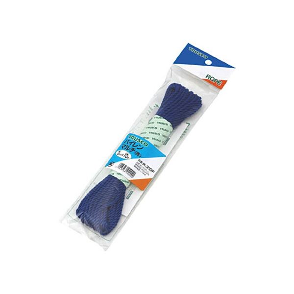 TRUSCO パイレンマルチカラーロープ φ3mm×10m 青 R-310P-B 1巻 【×5セット】 【 セット販売 まとめ買い..