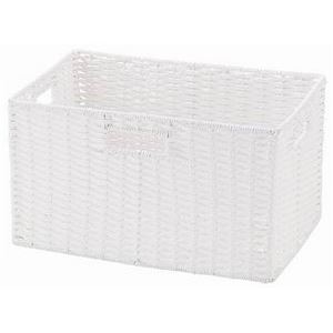 ペーパーバスケット 収納かご 約幅36×奥行26×高さ20cm フル ホワイト 18個組 軽量 取っ手穴付 カラーボックス対応 リビング （ 掃除用品 文房具・事務用品 生活雑貨 オフィス用品 日用品雑貨 日用消耗品 文房具 お掃除 ）