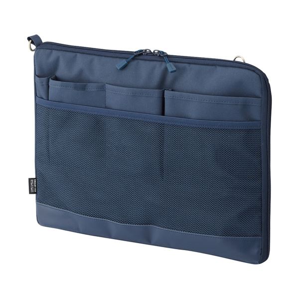 リヒトラブ SMART FITACTACT バッグインバッグ （ヨコ型） A4 ネイビー A-7681-11 1個 【×3セット】 【お徳用 まとめ買い お買い得 業務用 割引 セット販売】