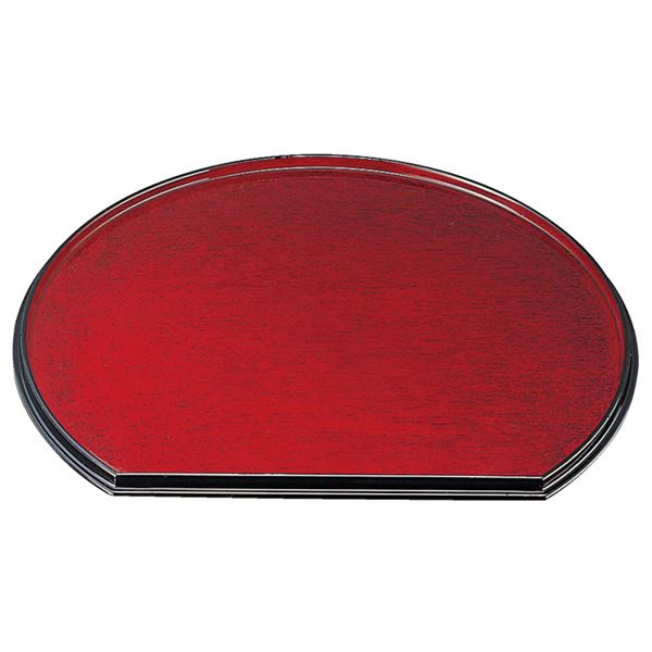 尺2 半月両面盆 / トレー　お盆 【後藤塗毘沙門天SL / 黒天朱】 362×315×18mm 日本製 〔和食 レストラン 居酒屋 店舗 飲食店 給仕 業務用 お店 配膳 食堂 トレイ 〕 キッチン 食器 キッチン用品 飲食店 料理