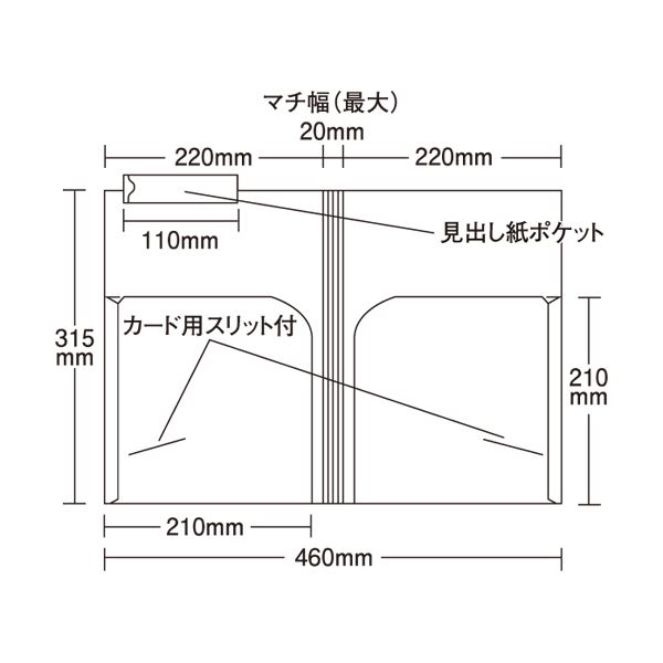 【セット販売】ハピラ カルテホルダー ダブルポケットA4ヨコ KHW50 1パック(50枚) 【×2セット】 2