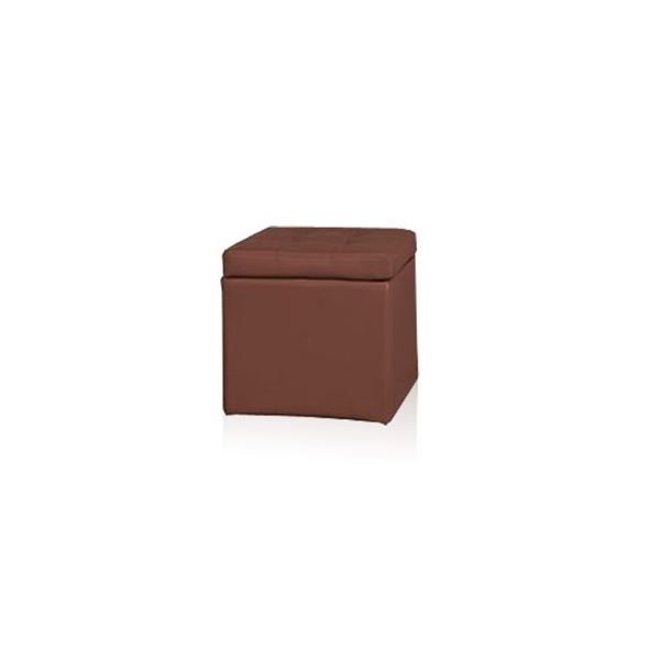 スツール オットマン 約幅33cm 1人掛け ブラウン 収納付き 撥水 合皮 合成皮革 木製 完成品 リビング ダイニング インテリア 家具 椅子 スツール ベンチ