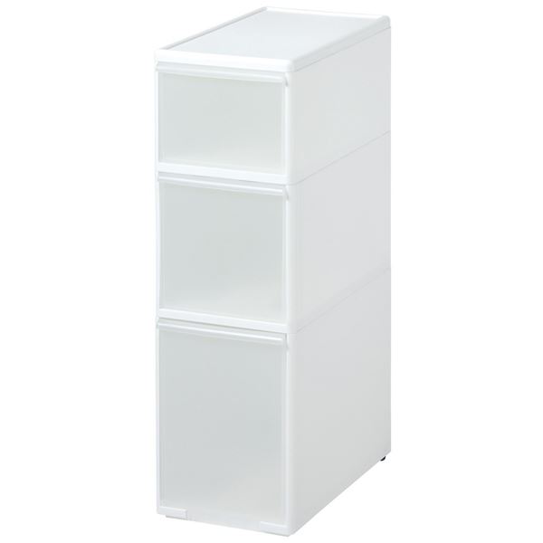 キッチン収納 約幅25.5cm 3段 ホワイト マルチ収納棚 ミディストッカー スリムストレージ サニタリー 洗面所 台所 （ 掃除用品 文房具・事務用品 生活雑貨 オフィス用品 日用品雑貨 日用消耗品 文房具 お掃除 ）