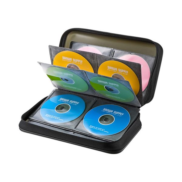 サンワサプライ ブルーレイディスク対応セミハードケース(96枚収納 ・ ブラック) FCD-WLBD96BKパソコン..