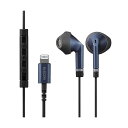 ELECOM エレコム PC機器 ステレオイヤホン / セミオープン型 / Lightning / マイク付 / Fast Music / LFS10I / 13.6mmドライバー / 高耐久ケーブル / ブルー EHP-LFS10IMBU